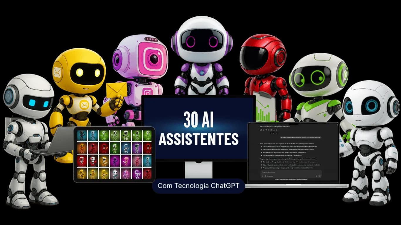 Ilustración con varios asistentes virtuales de IA