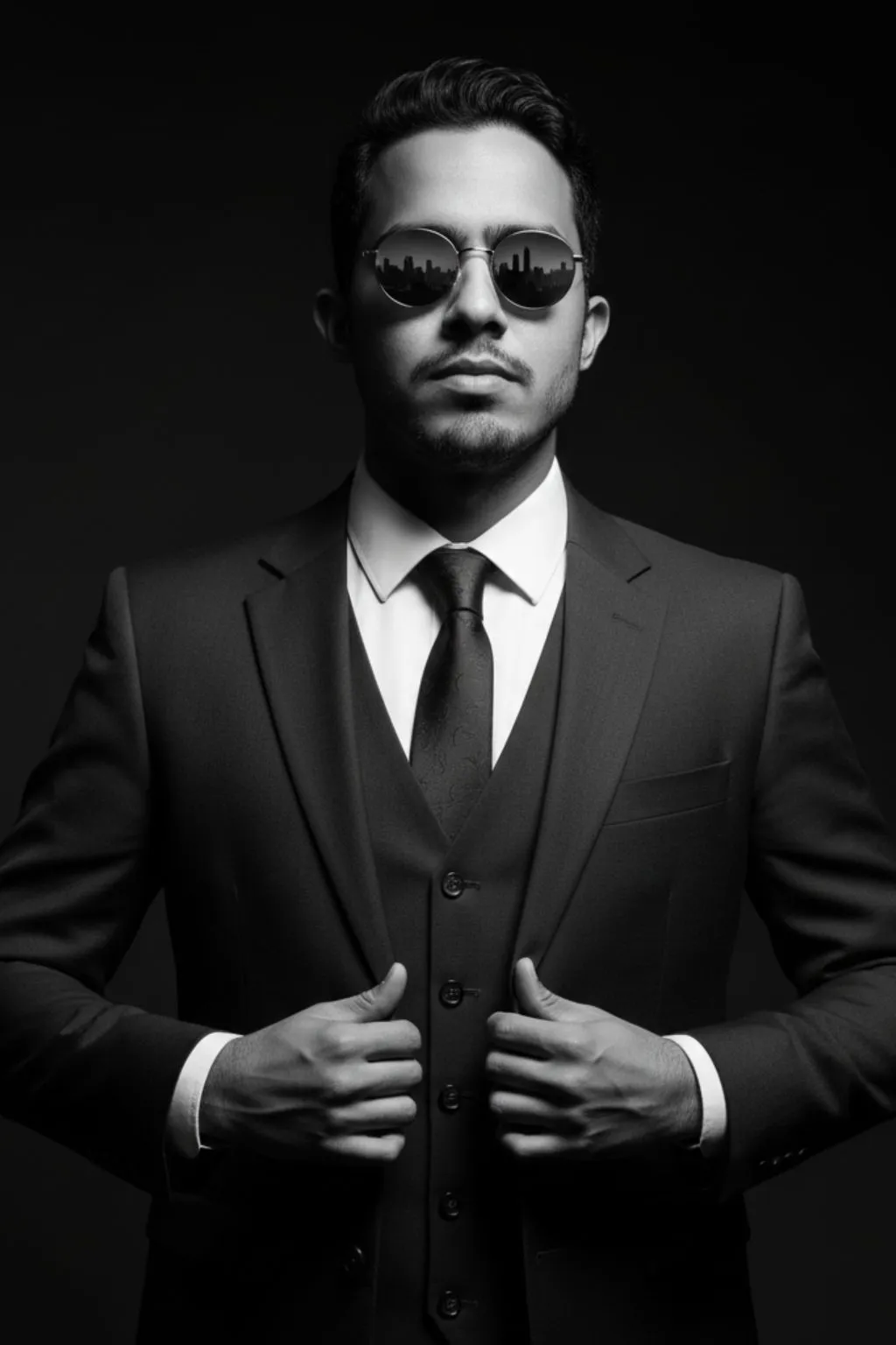 Mujer con vestido rojo posando frente a un deportivo rojo