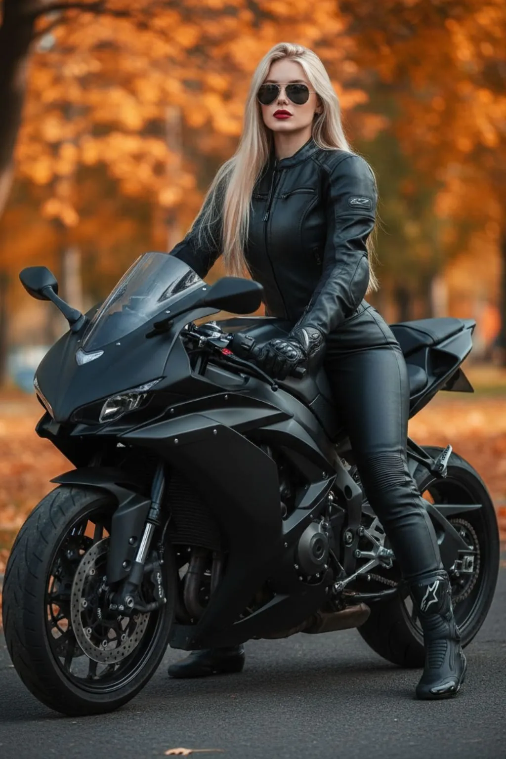 Modelo junto a un coche deportivo en una carretera